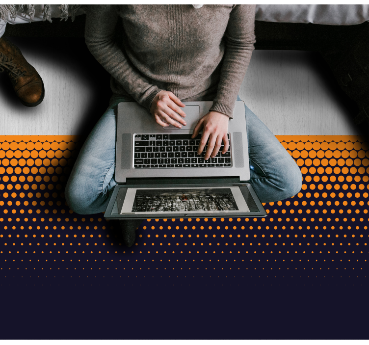 Tapis vinyle moderne Dégradé de couleur bleu et jaune - TenStickers