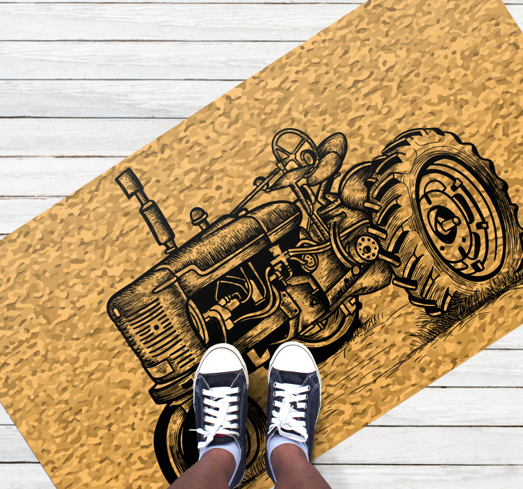 Tapis vinyle vintage illustration de tracteur vintage - TenStickers
