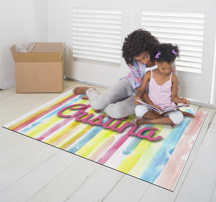 Tapis vinyles personnalisable arc-en-ciel personnalisé - TenStickers