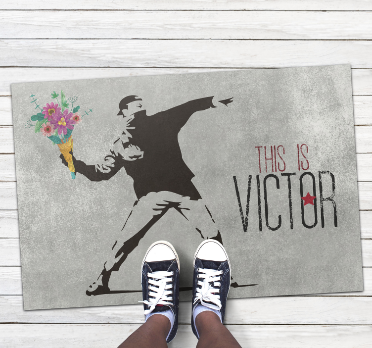 Tapis vinyles personnalisable bouquet personnalisé - TenStickers