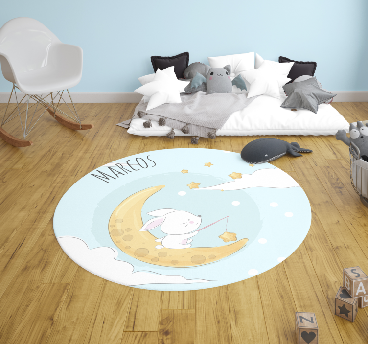 Tapis vinyle personnalisé pêche au clair de lune - TenStickers