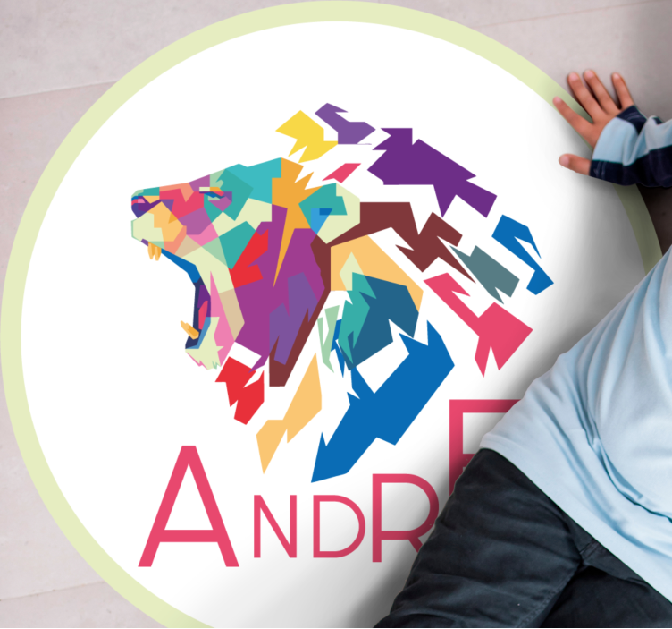 Tapis vinyle personnalisé personnalisation de lion coloré - TenStickers