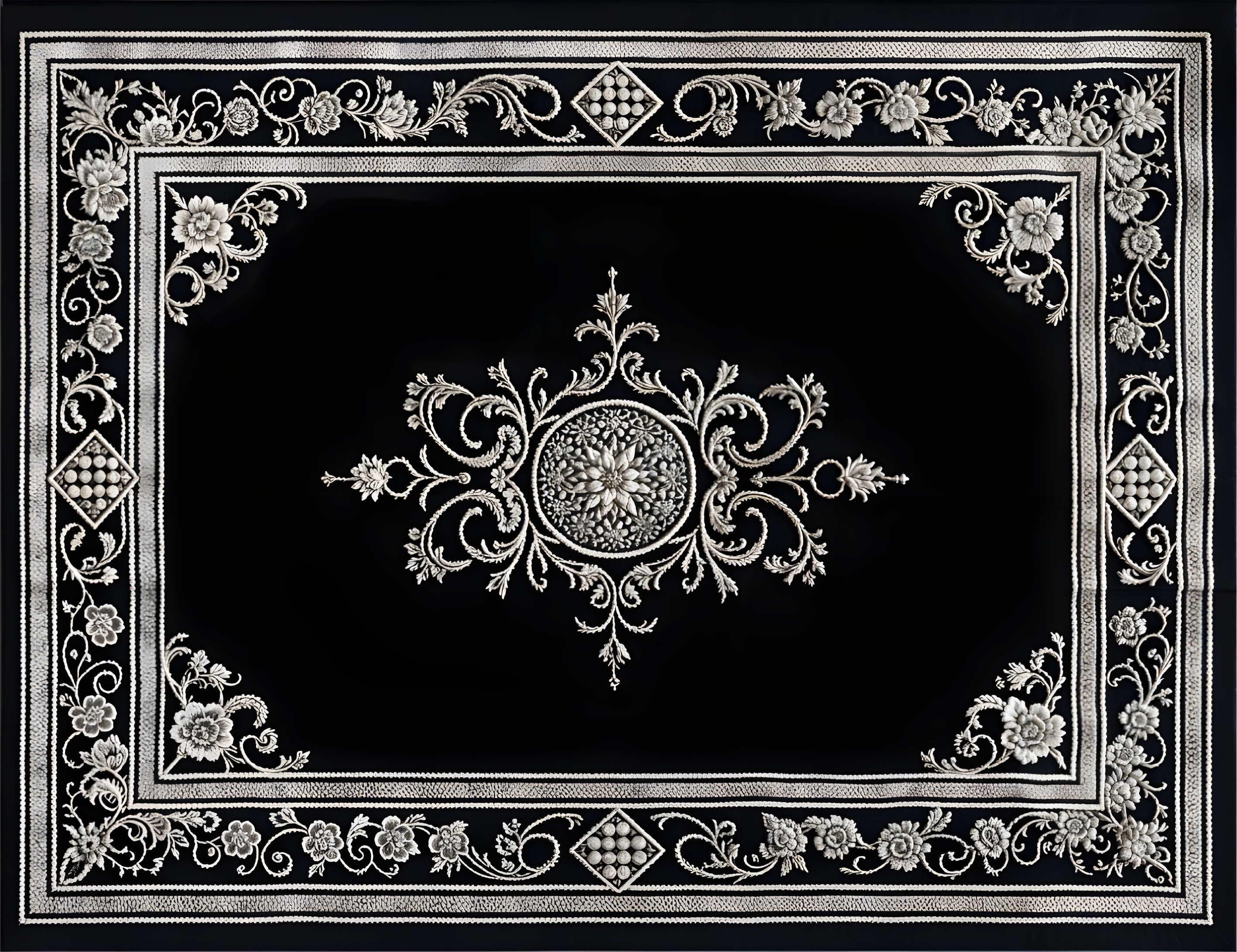 Tapis vinyle noir conception orientale classique - TenStickers