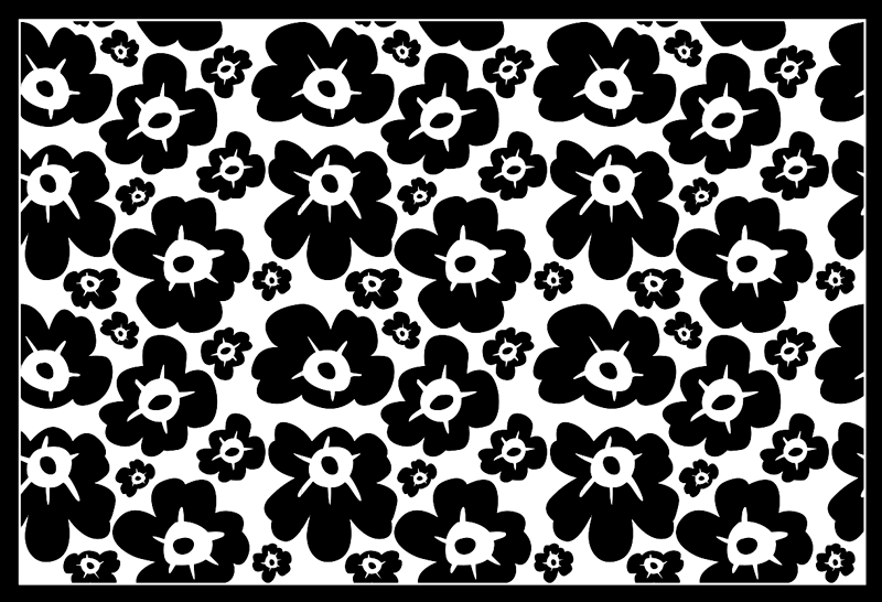 Tapis vinyle plantes coquelicot noir - TenStickers