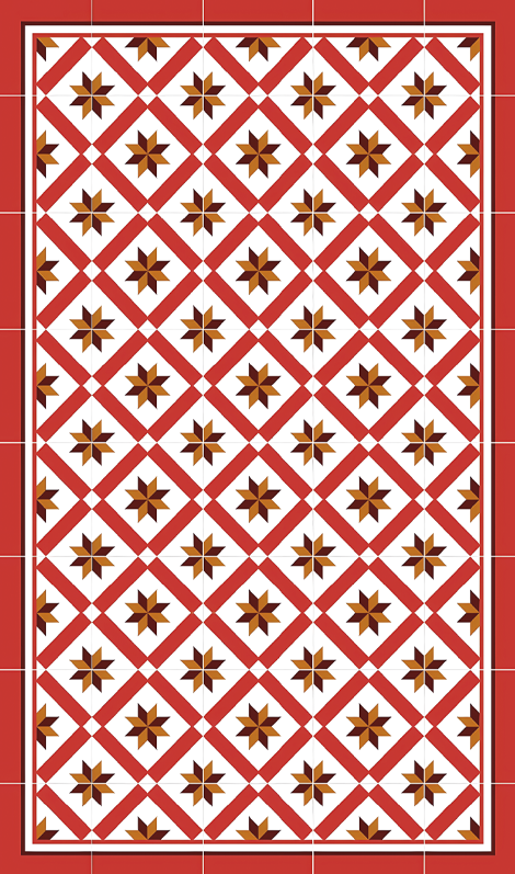Tapis vinyle cuisine rouge hydraulique - TenStickers