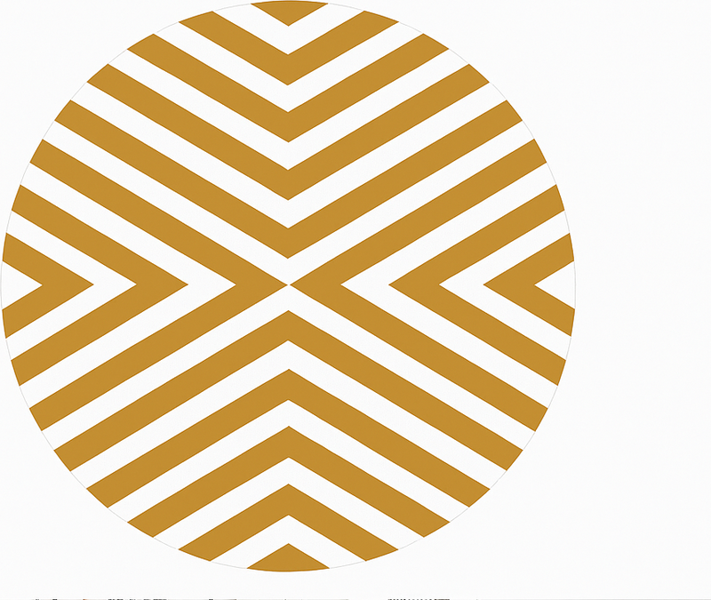 Tapis vinyle salle à manger motif à chevrons moutarde - TenStickers