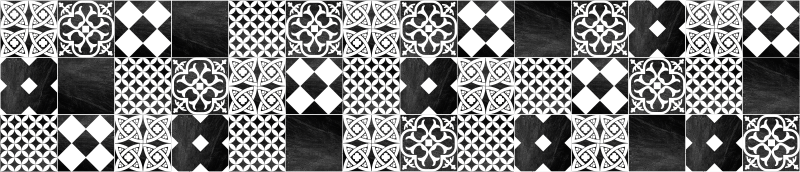 Tapis vinyle carreaux de ciment cémentine ardésie - TenStickers