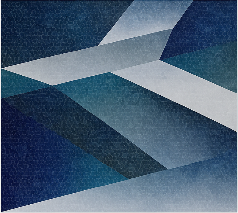 Tapis vinyle salon motif éclats bleus - TenStickers