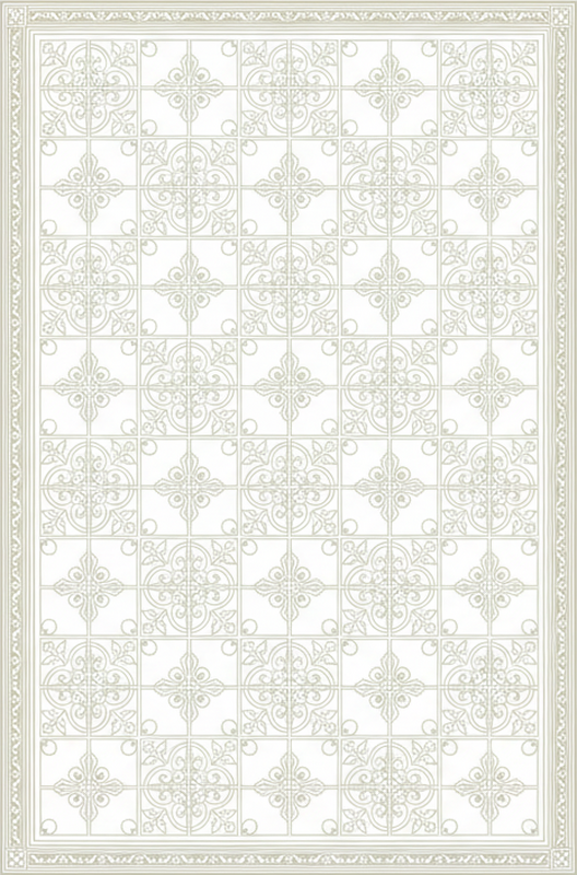 Tapis vinyle salon beige orné - TenStickers