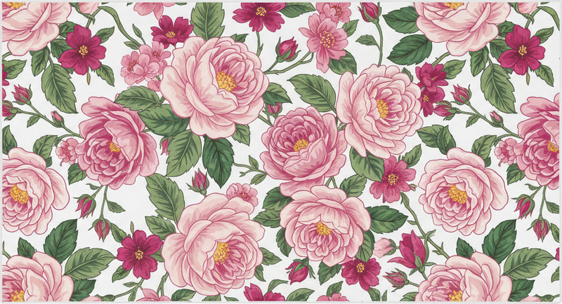 Tapis vinyle salon fleurs roses magnifiques - TenStickers