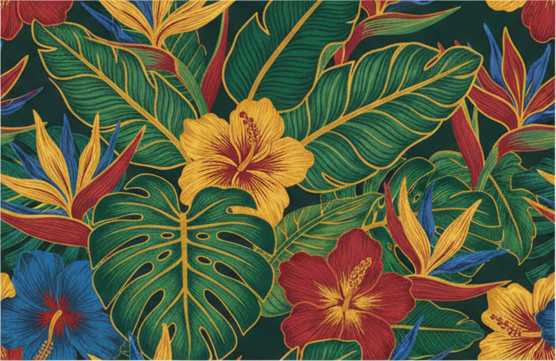 Tapis vinyle salon plante exotique - TenStickers