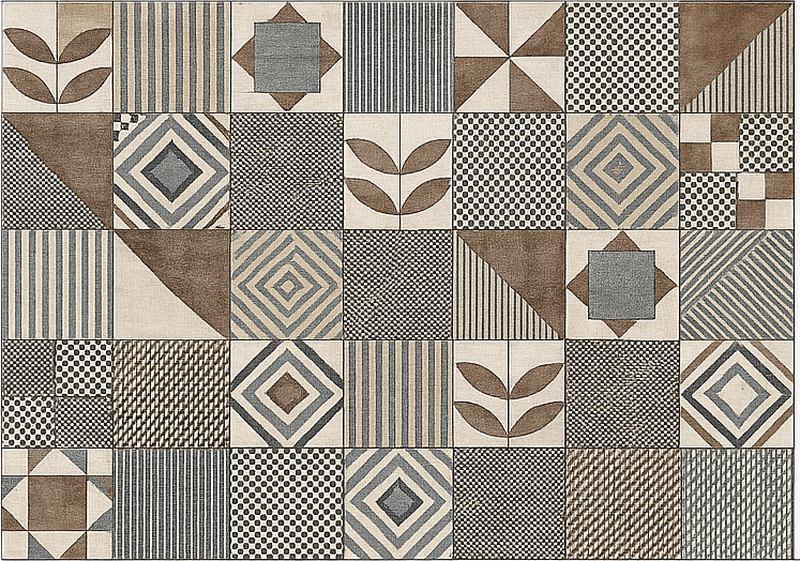 Tapis vinyle cuisine motifs géométriques abstraits - TenStickers