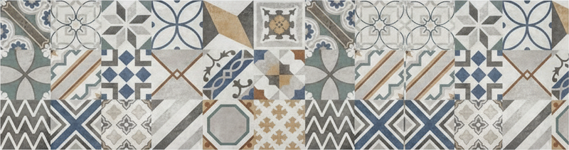 Tapis vinyle cuisine patchwork géométrique éclectique - TenStickers