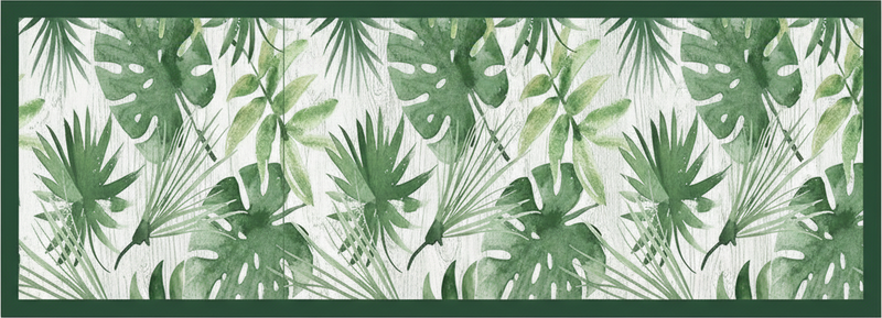 Tapis vinyle cuisine feuilles tropicales aquarelle - TenStickers