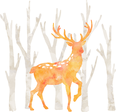 Tapis vinyle animal style hiver cerf - TenStickers
