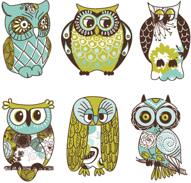 Tapis vinyle animal hiboux six - TenStickers