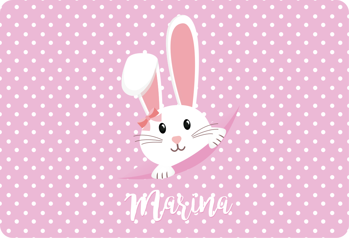 Tapis vinyle animal lapin mignon personnalisé fille - TenStickers