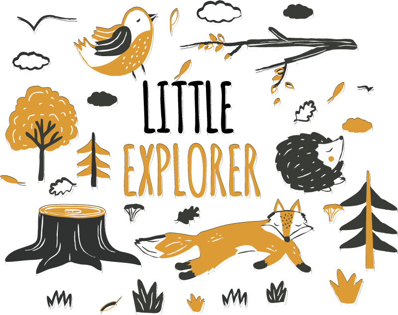 Tapis vinyle animal petit explorateur - TenStickers