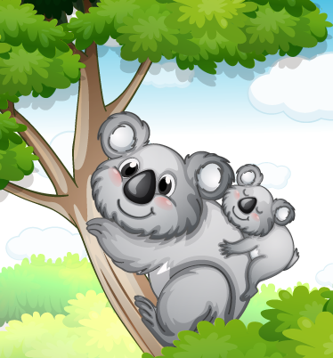 Tapis vinyle animal koala mère et bébé - TenStickers