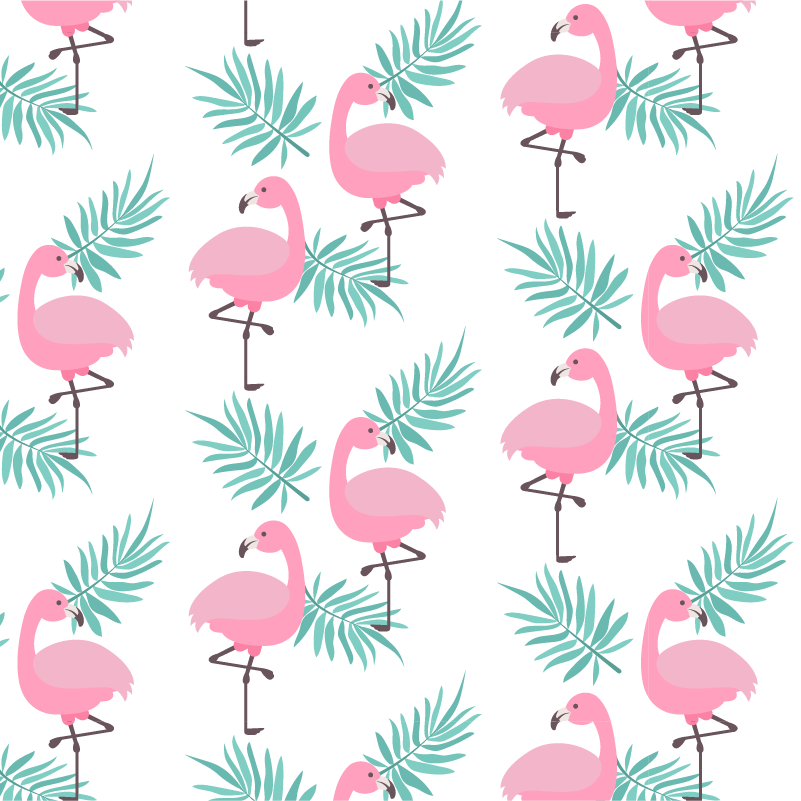 Tapis vinyle animal motif flamant tropical - TenStickers