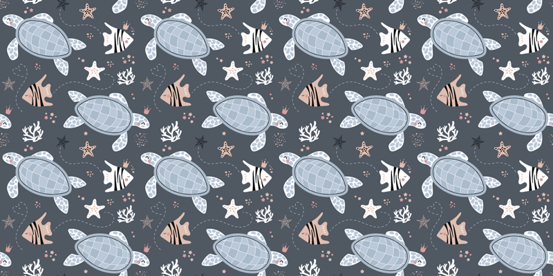 Tapis vinyle animal tortues et poissons sous-marins - TenStickers