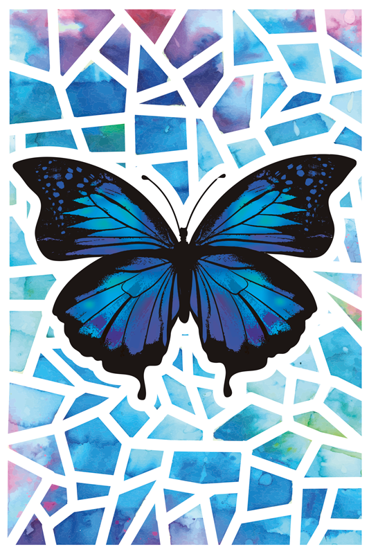 Tapis vinyle animal motif papillons tendance - TenStickers