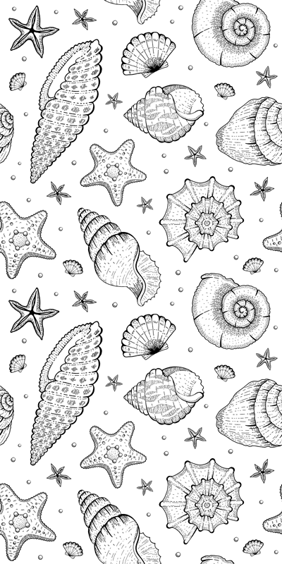Tapis vinyle animal vie marine et coquillages - TenStickers