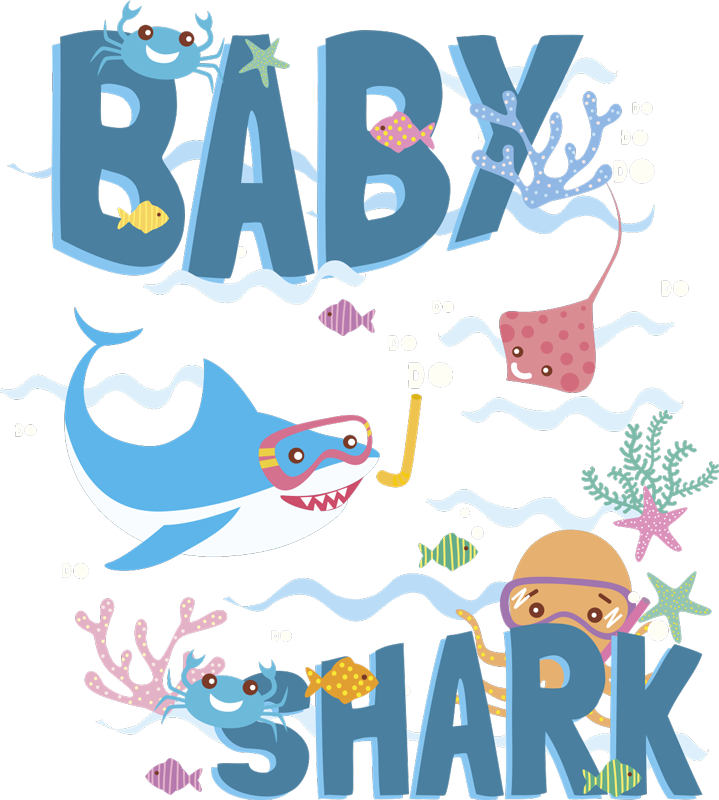 Tapis vinyle animal requin bleu bébé - TenStickers