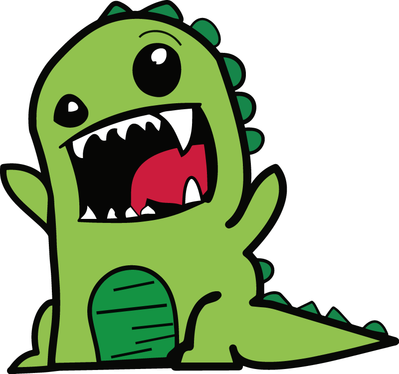 Tapis vinyle animal dinosaure vert dessin effrayant - TenStickers