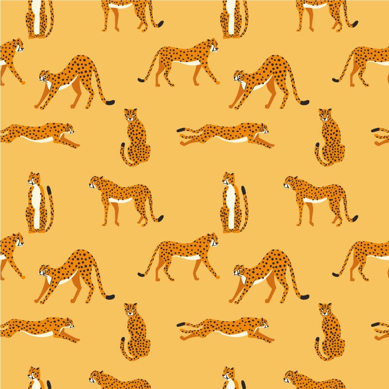 Tapis vinyle animal motifs léopards jaunes - TenStickers