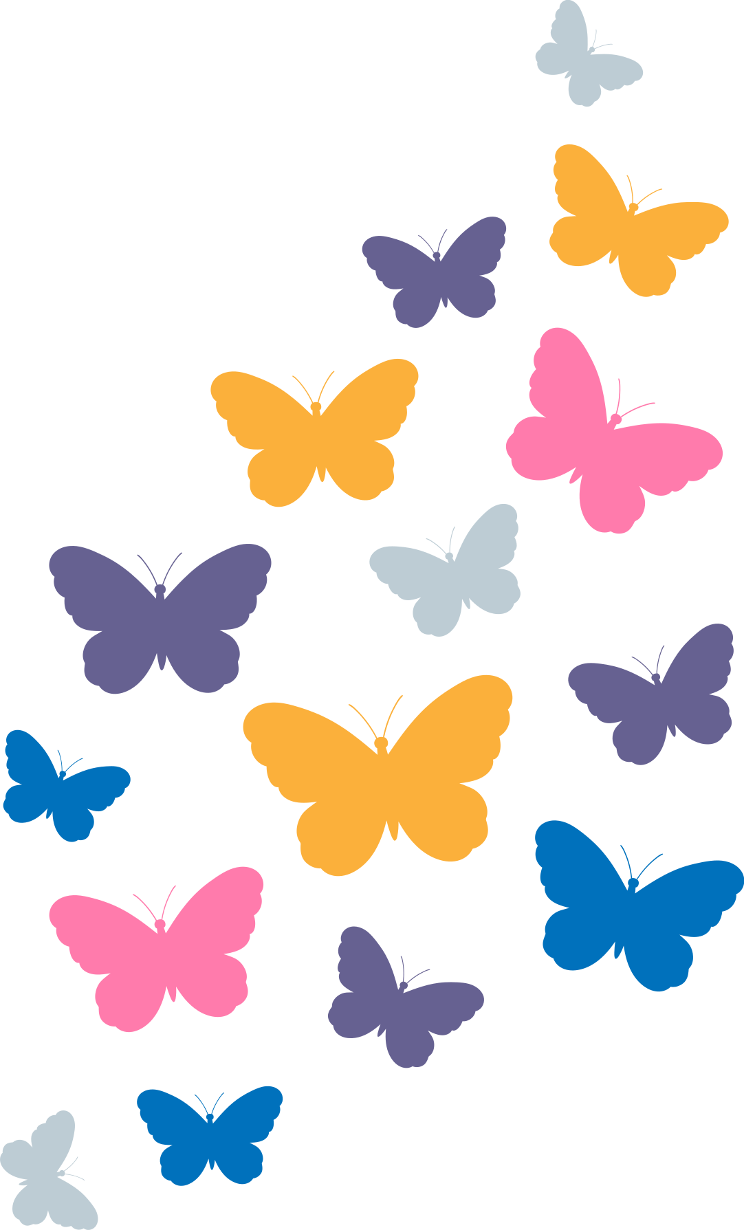 Tapis vinyle animal papillons multicolores en vol - TenStickers