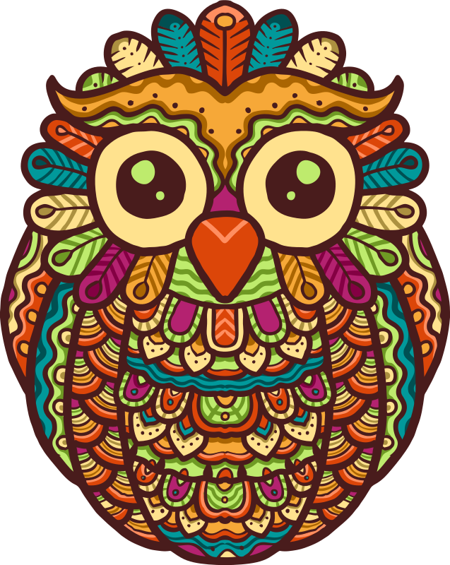 Tapis vinyle animal œuvre de hibou vibrant - TenStickers