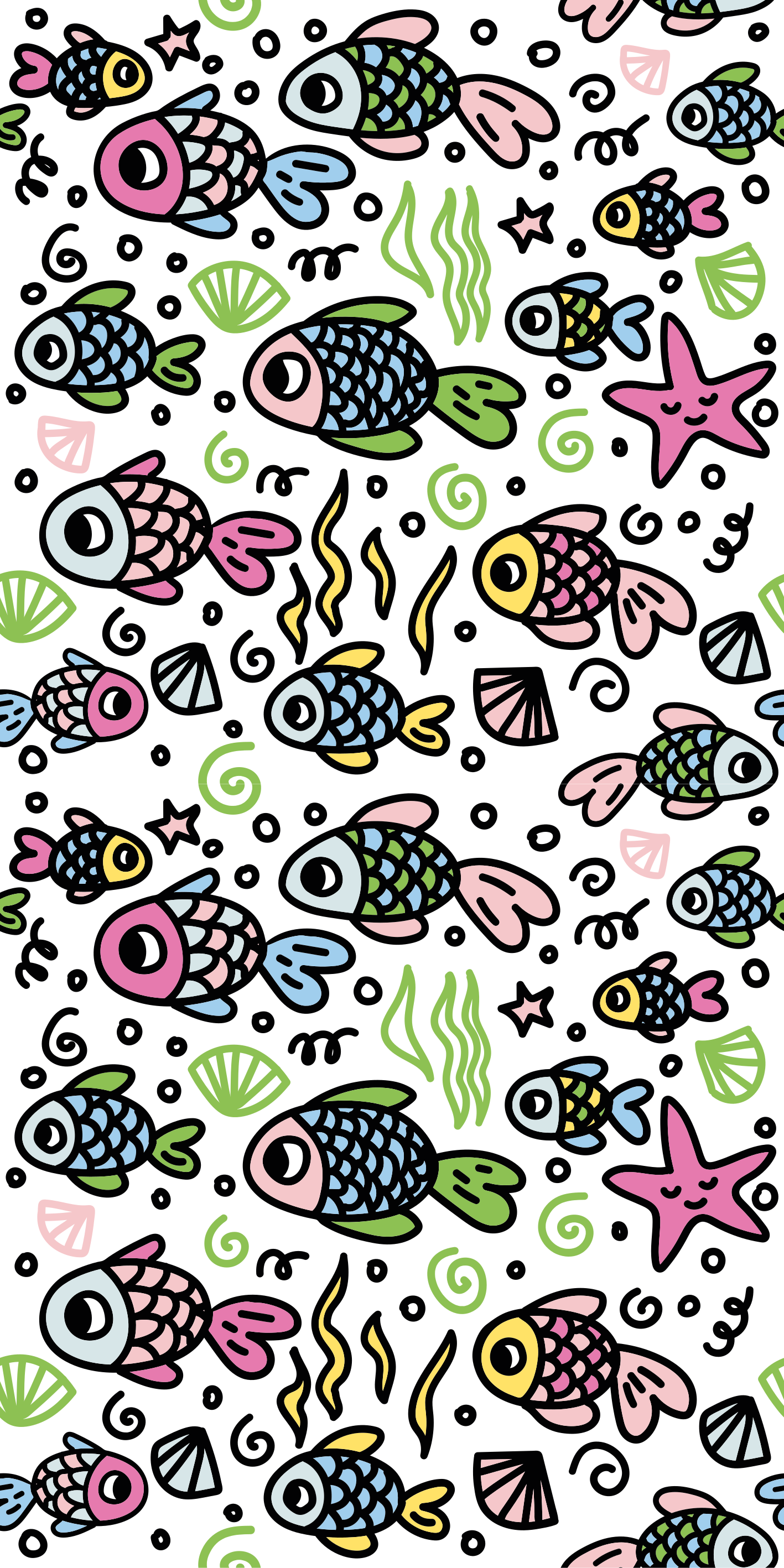 Tapis vinyle animal motif poissons multicolores - TenStickers