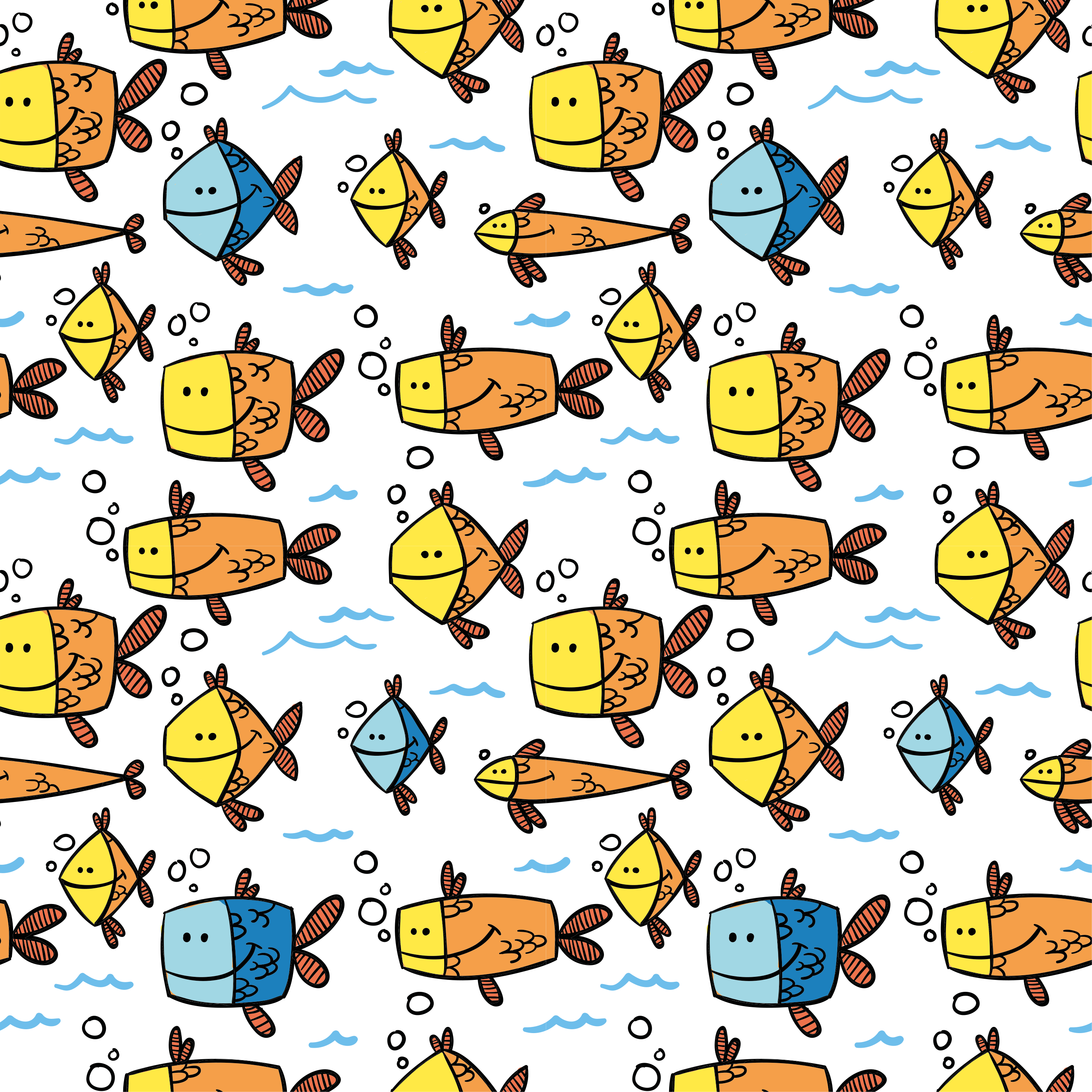 Tapis vinyle animal style enfants poissons multicolores - TenStickers