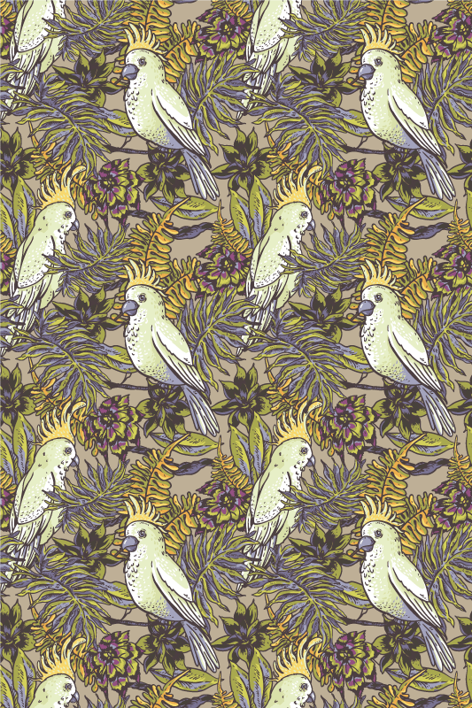Tapis vinyle animal perroquets amazoniens scandinaves - TenStickers