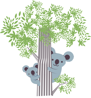 Tapis vinyle animal koalas sur un arbre - TenStickers