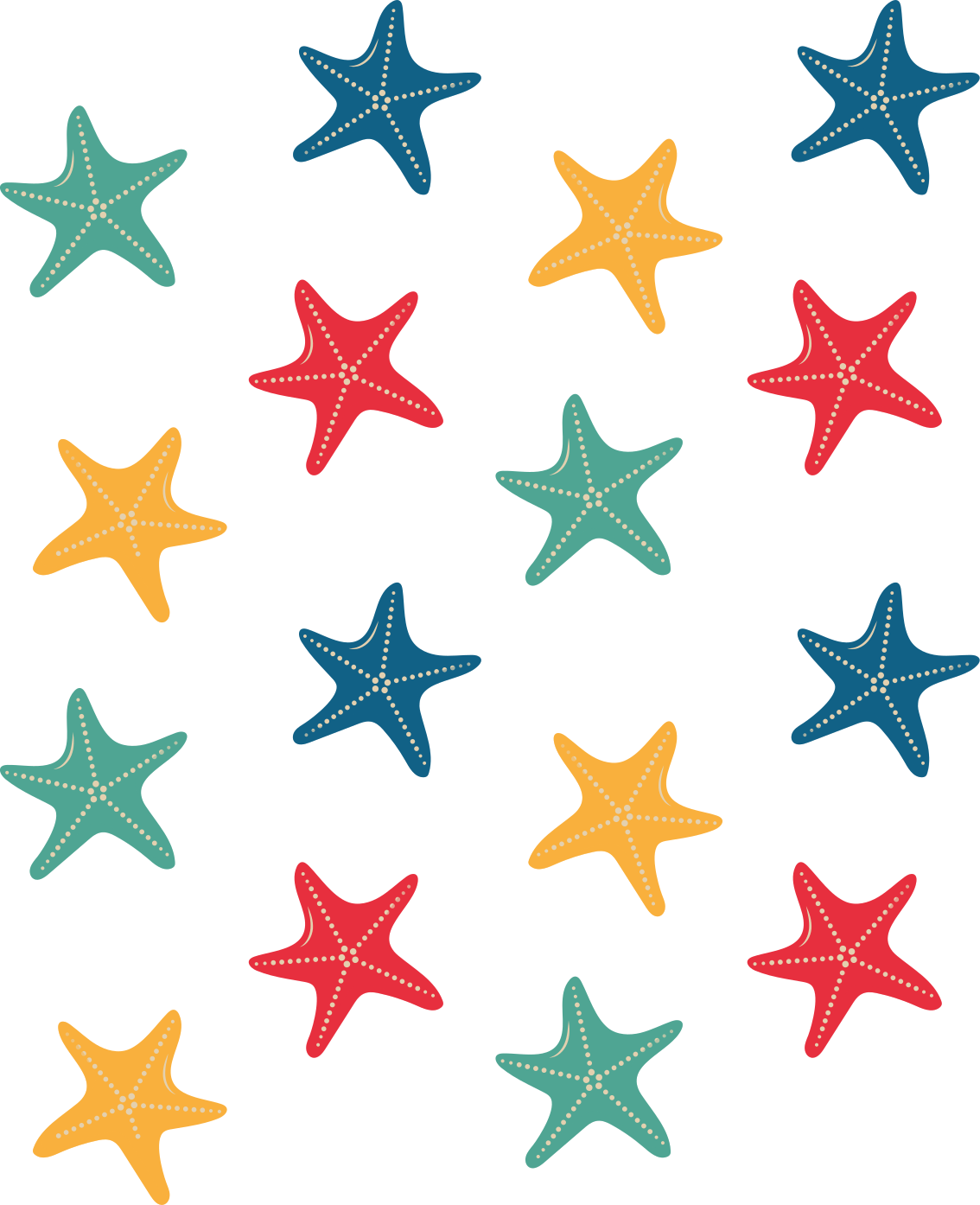 Tapis vinyle animal étoile de mer colorée - TenStickers
