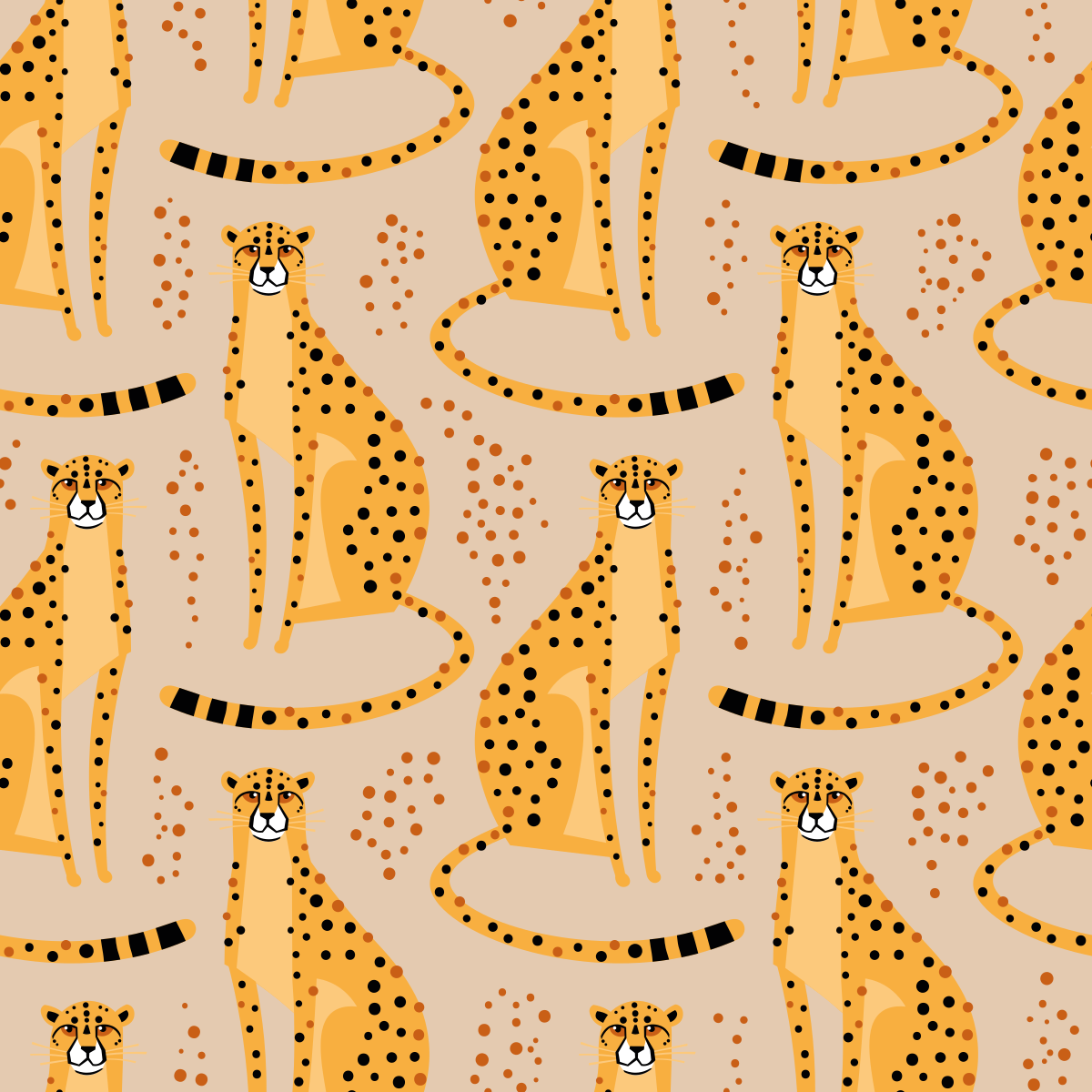 Tapis vinyle animal motif illustration léopard - TenStickers