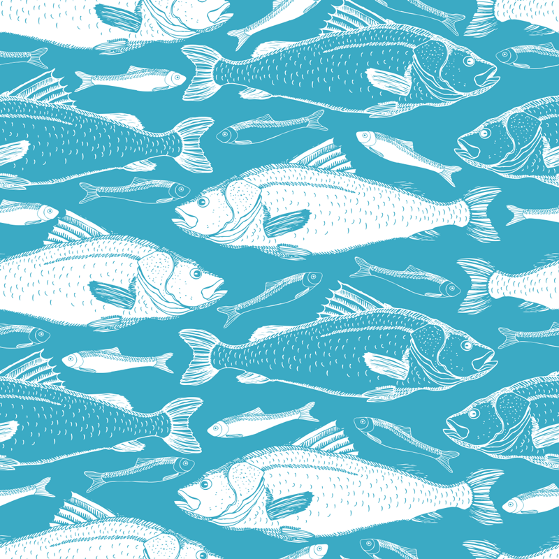 Tapis vinyle animal motif poissons aquatiques - TenStickers