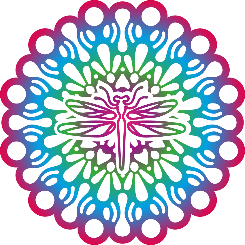 Tapis vinyle animal mandala de libellule coloré - TenStickers