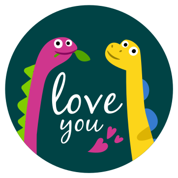 Tapis vinyle animal amour de dinosaure mignon - TenStickers