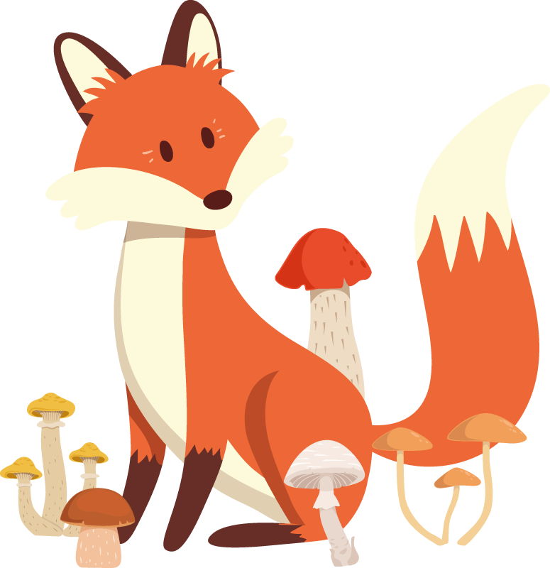 Tapis vinyle animal illustration de renard fantaisiste - TenStickers
