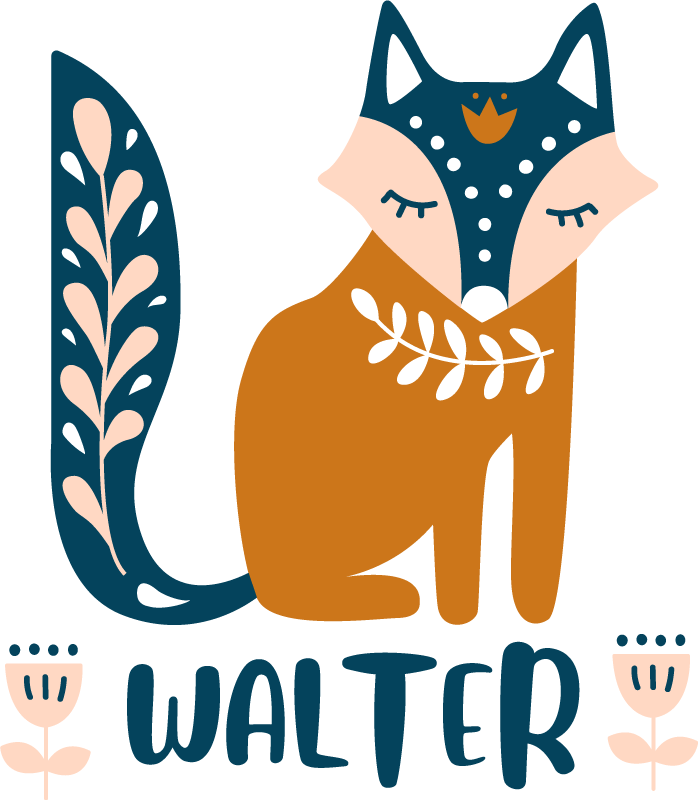 Tapis vinyle animal illustration de renard - TenStickers