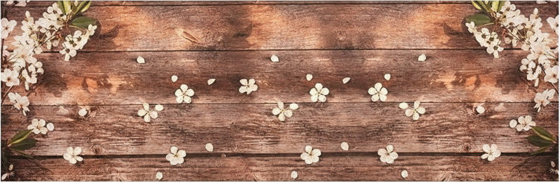 Tapis vinyle cuisine motifs floraux en bois - TenStickers