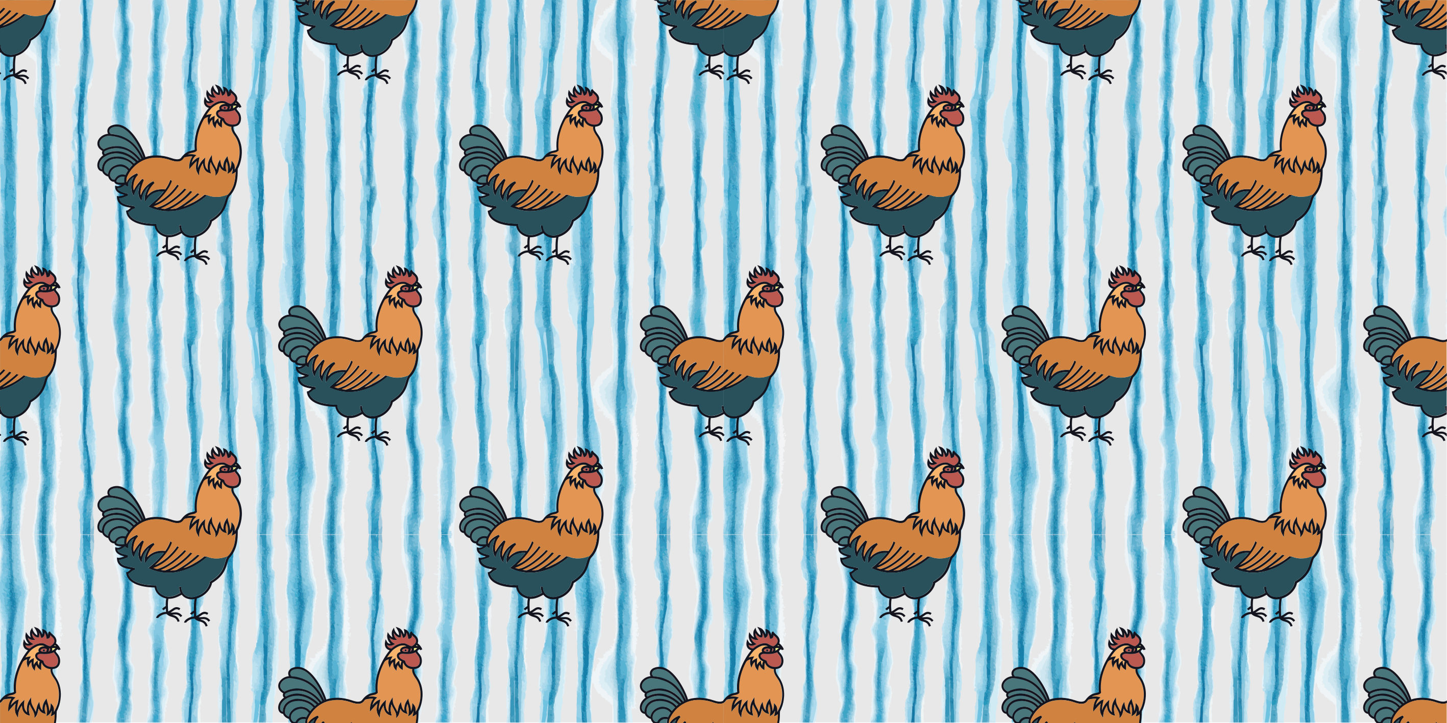 Tapis vinyle animal motif poule charmante - TenStickers