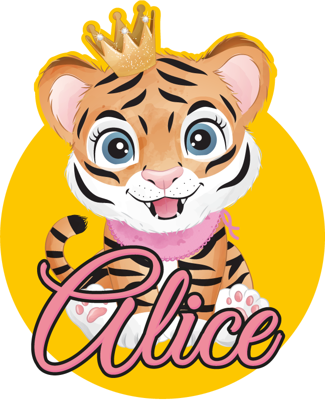 Tapis vinyle animal illustration de tigre mignon - TenStickers