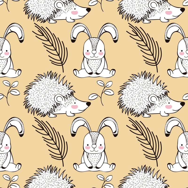 Tapis vinyle animal motifs animaux mignons - TenStickers