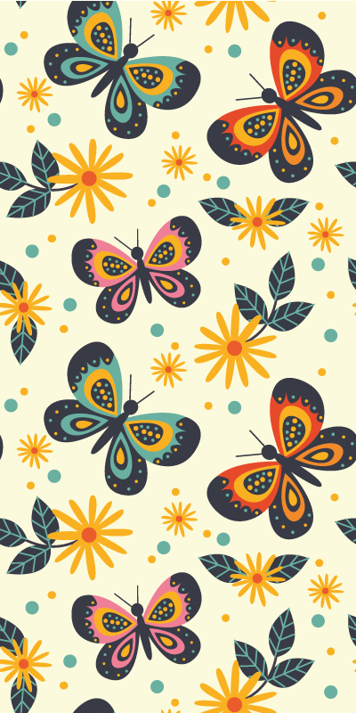 Tapis vinyle animal illustrations de papillons colorés - TenStickers