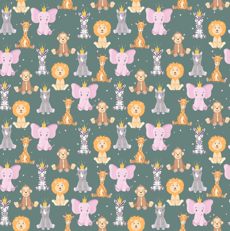 Tapis vinyle animal traits animaux charmants - TenStickers