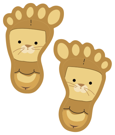 Tapis vinyle animal empreintes d'animaux mignons - TenStickers